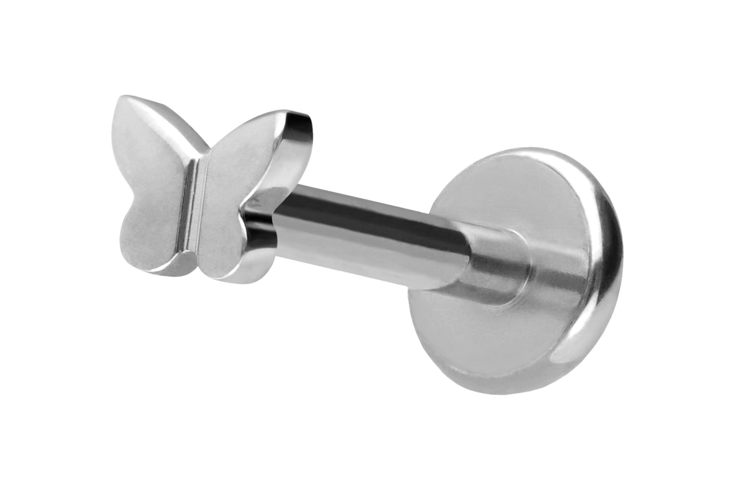 Titan Labret Piercing mit Push Fit SCHMETTERLING